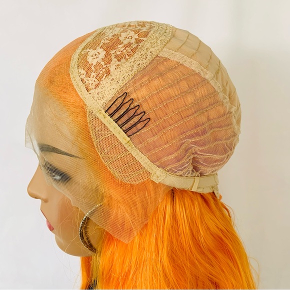 24” Beautiful Orange 13x2.5 Lace Front Premium Fiber Wig for Cosplay/Halloween… - Picture 11 of 15